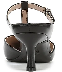 Naturalizer Gem Leather Pointed Toe T-Strap Dress Mules