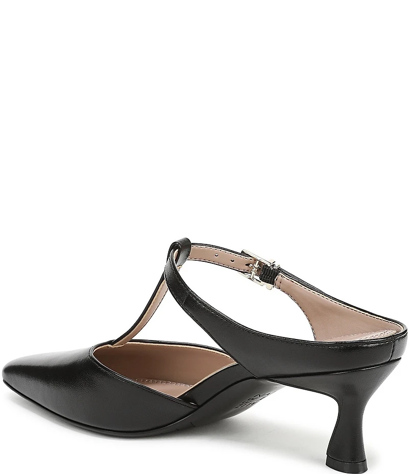 Naturalizer Gem Leather Pointed Toe T-Strap Dress Mules