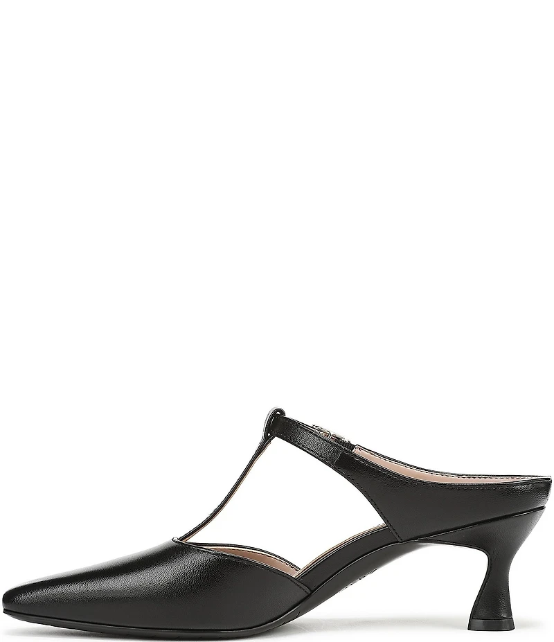 Naturalizer Gem Leather Pointed Toe T-Strap Dress Mules