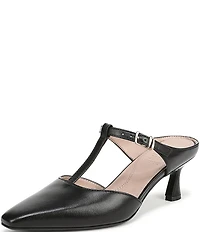 Naturalizer Gem Leather Pointed Toe T-Strap Dress Mules