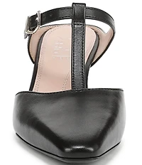 Naturalizer Gem Leather Pointed Toe T-Strap Dress Mules