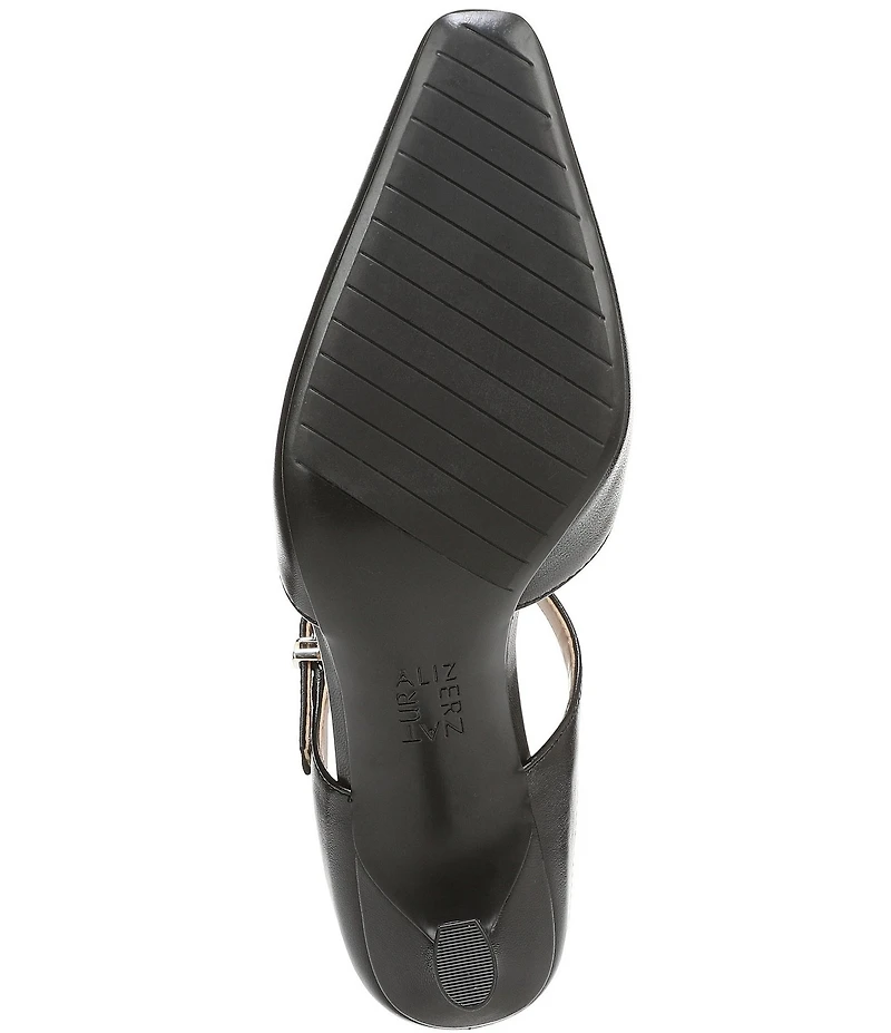 Naturalizer Gem Leather Pointed Toe T-Strap Dress Mules