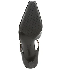 Naturalizer Gem Leather Pointed Toe T-Strap Dress Mules