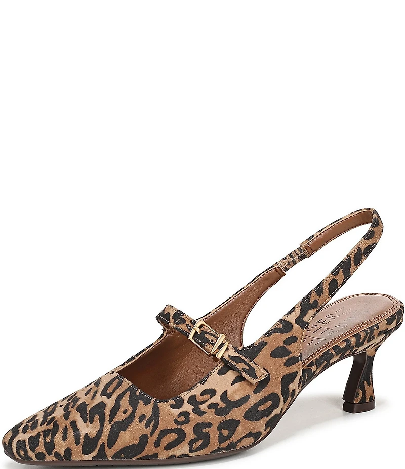 Naturalizer Gemini Leopard Suede Mary Jane Slingback Dress Pumps