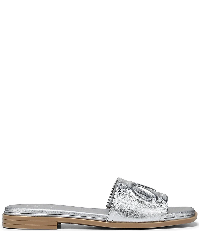 Naturalizer Genevieve Leather Logo Slide Sandals