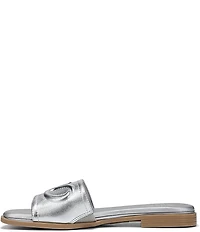 Naturalizer Genevieve Leather Logo Slide Sandals