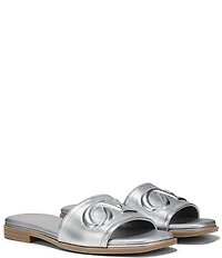 Naturalizer Genevieve Leather Logo Slide Sandals