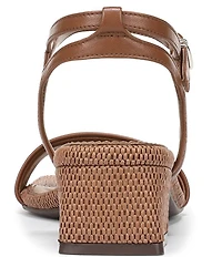 Naturalizer Hana Leather and Raffia Ankle Wrap Dress Sandals
