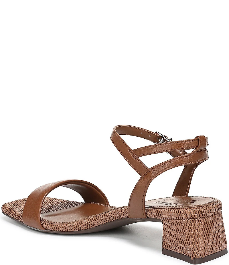 Naturalizer Hana Leather and Raffia Ankle Wrap Dress Sandals