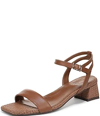 Naturalizer Hana Leather and Raffia Ankle Wrap Dress Sandals