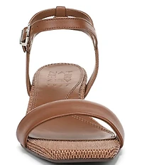 Naturalizer Hana Leather and Raffia Ankle Wrap Dress Sandals