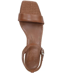 Naturalizer Hana Leather and Raffia Ankle Wrap Dress Sandals