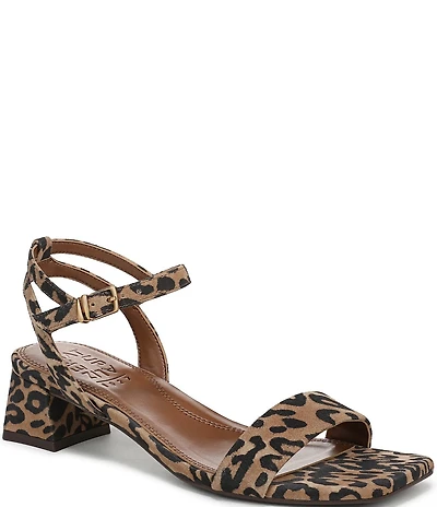 Naturalizer Hana Leopard Suede Ankle Strap Dress Sandals