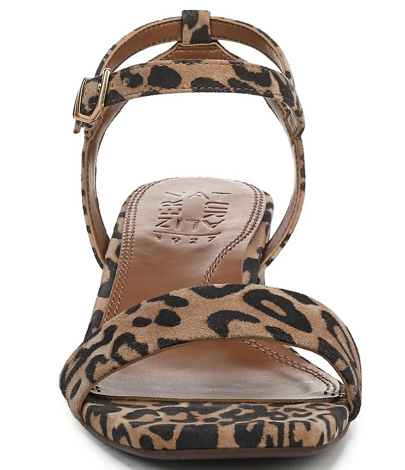 Naturalizer Hana Leopard Suede Ankle Strap Dress Sandals
