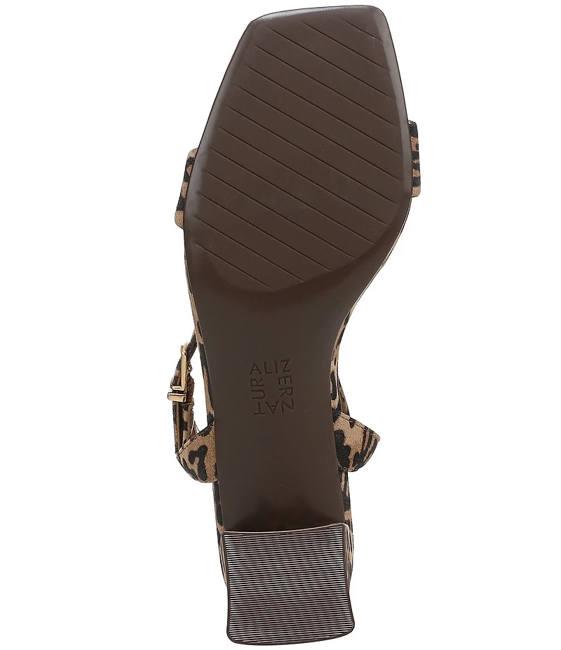 Naturalizer Hana Leopard Suede Ankle Strap Dress Sandals