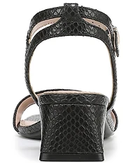 Naturalizer Hana Snake Embossed Leather Ankle Strap Dress Sandals