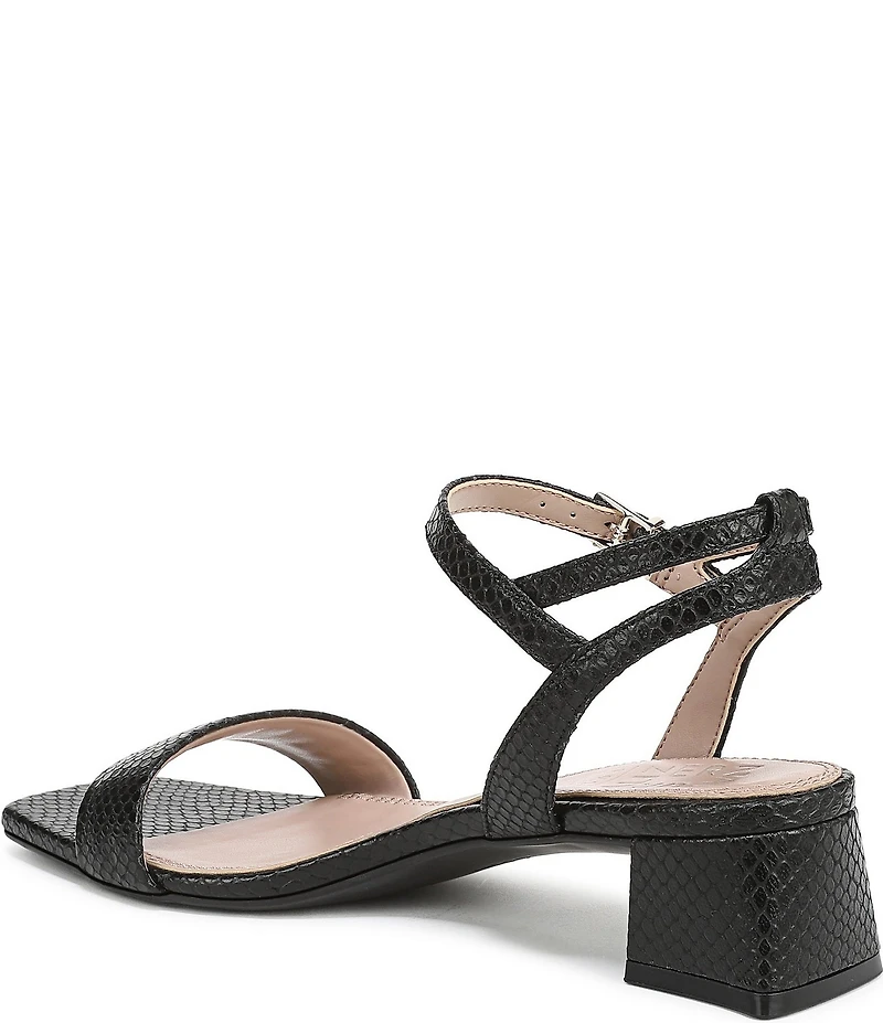 Naturalizer Hana Snake Embossed Leather Ankle Strap Dress Sandals