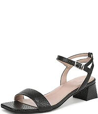 Naturalizer Hana Snake Embossed Leather Ankle Strap Dress Sandals