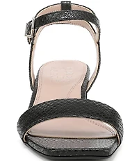 Naturalizer Hana Snake Embossed Leather Ankle Strap Dress Sandals