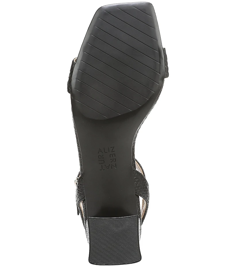 Naturalizer Hana Snake Embossed Leather Ankle Strap Dress Sandals