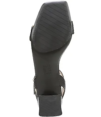 Naturalizer Hana Snake Embossed Leather Ankle Strap Dress Sandals