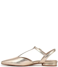 Naturalizer Harlie Metallic Leather Pointed Toe T-Strap Dress Flats
