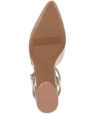 Naturalizer Harlie Metallic Leather Pointed Toe T-Strap Dress Flats