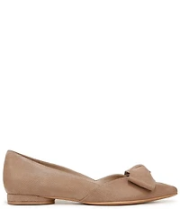 Naturalizer Havana Glossy Suede Bow Embellished Pointed Toe Dress Flats