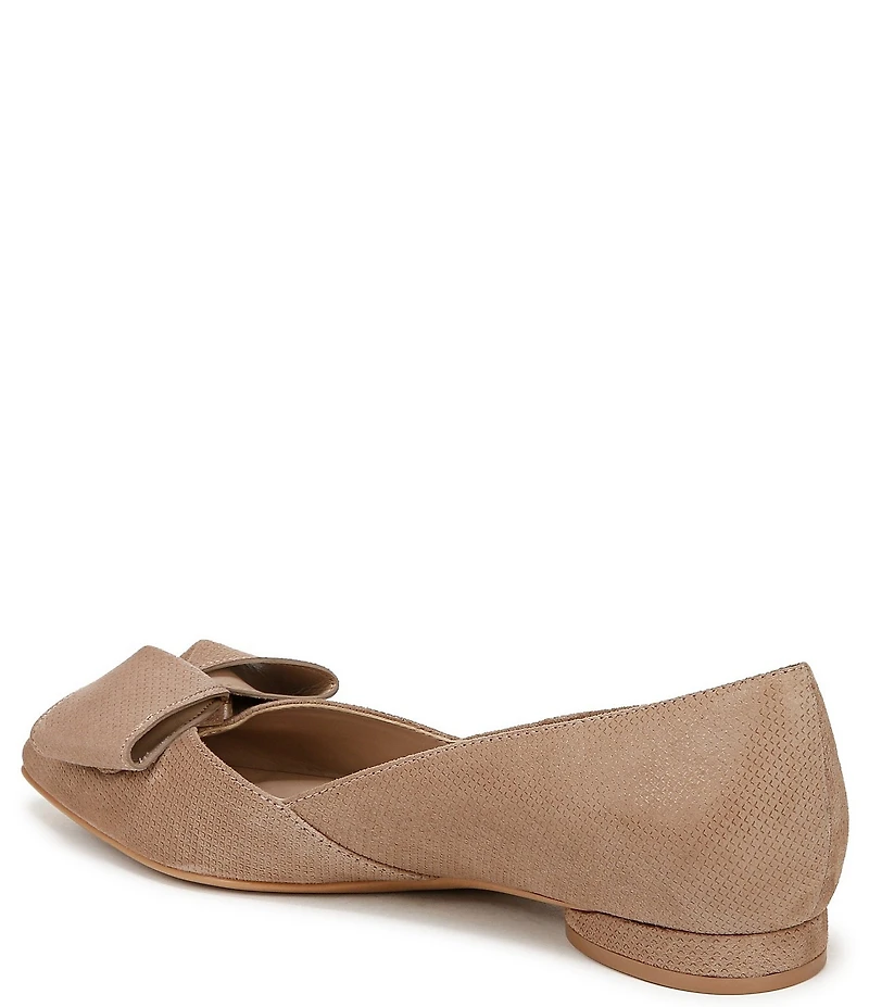 Naturalizer Havana Glossy Suede Bow Embellished Pointed Toe Dress Flats