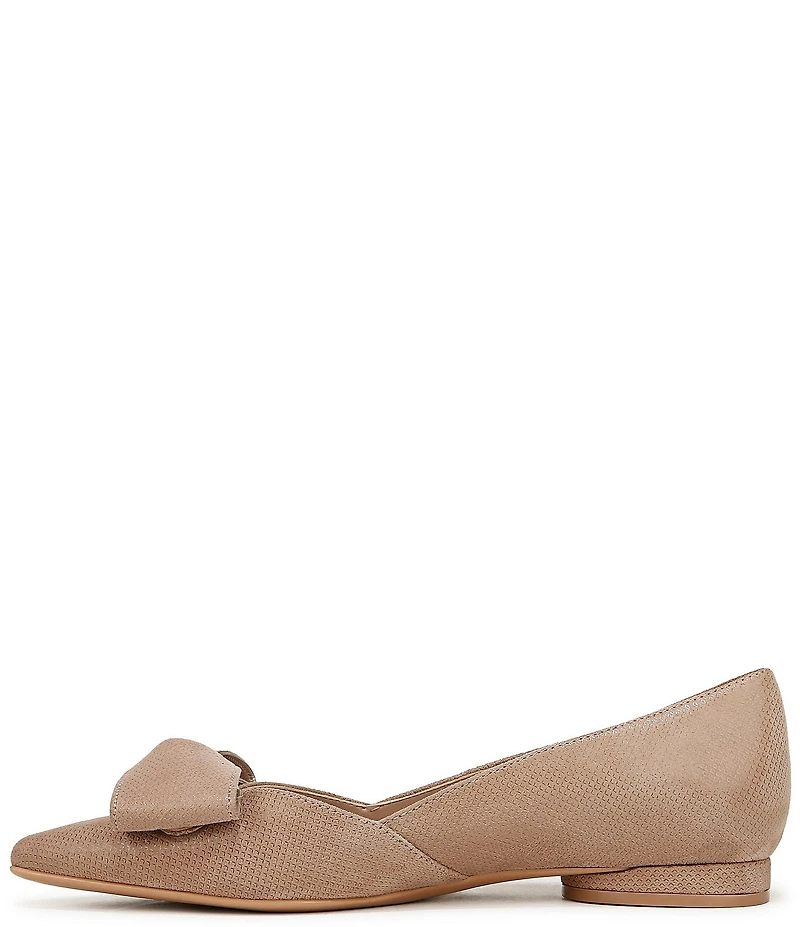 Naturalizer Havana Glossy Suede Bow Embellished Pointed Toe Dress Flats