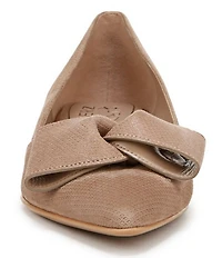 Naturalizer Havana Glossy Suede Bow Embellished Pointed Toe Dress Flats