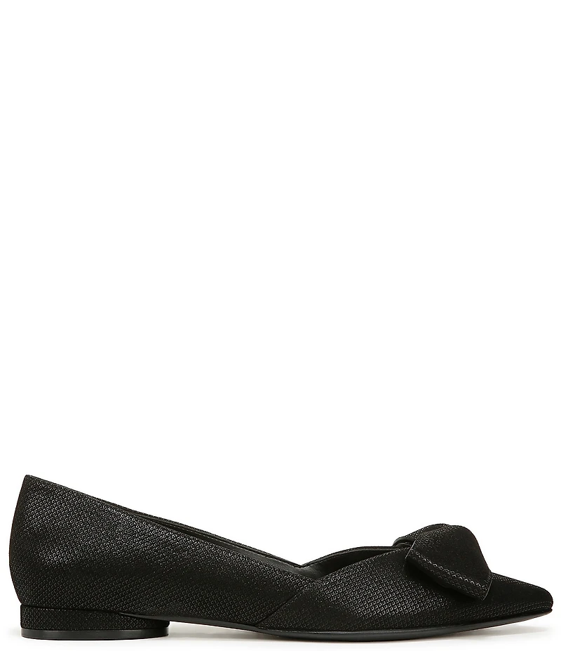 Naturalizer Havana Glossy Suede Bow Embellished Pointed Toe Dress Flats