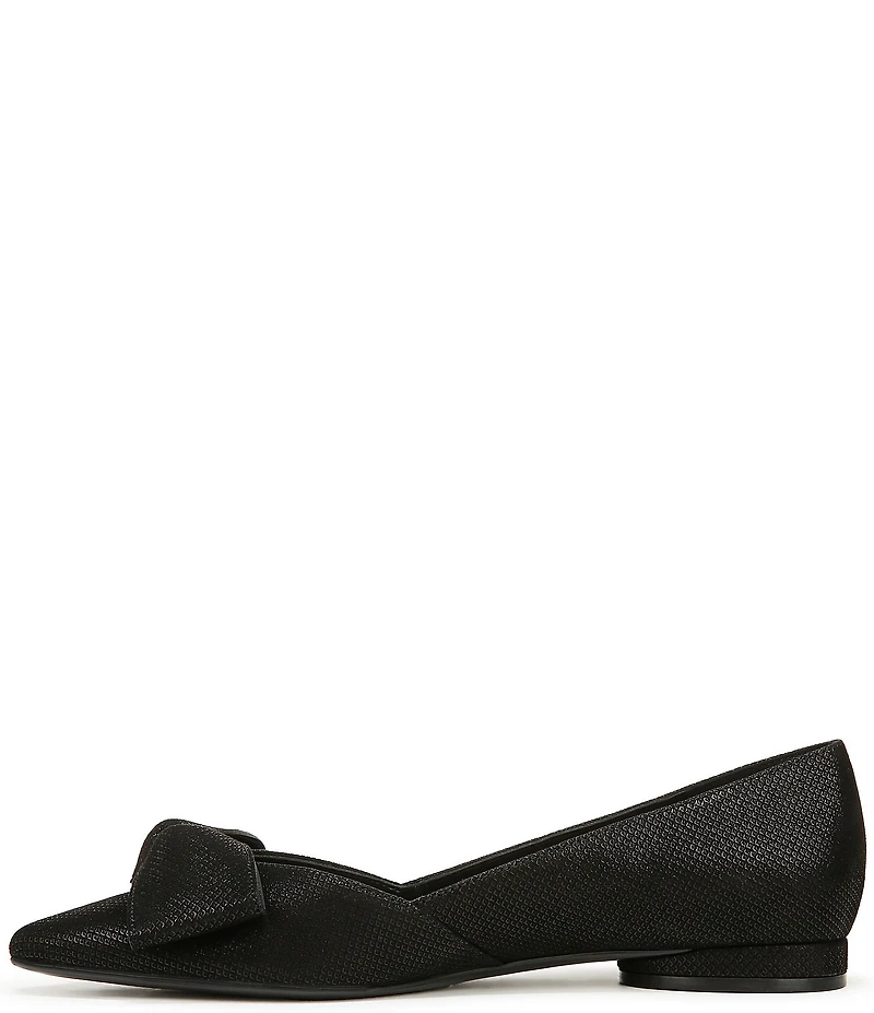 Naturalizer Havana Glossy Suede Bow Embellished Pointed Toe Dress Flats