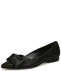 Naturalizer Havana Glossy Suede Bow Embellished Pointed Toe Dress Flats