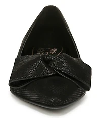 Naturalizer Havana Glossy Suede Bow Embellished Pointed Toe Dress Flats