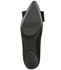Naturalizer Havana Glossy Suede Bow Embellished Pointed Toe Dress Flats