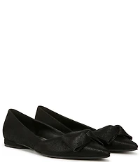 Naturalizer Havana Glossy Suede Bow Embellished Pointed Toe Dress Flats