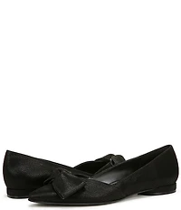 Naturalizer Havana Glossy Suede Bow Embellished Pointed Toe Dress Flats