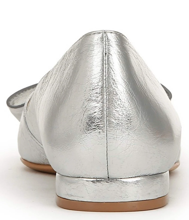 Naturalizer Havana Metallic Leather Bow Embellished Pointed Toe Dress Flats