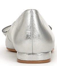 Naturalizer Havana Metallic Leather Bow Embellished Pointed Toe Dress Flats