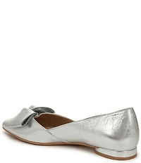 Naturalizer Havana Metallic Leather Bow Embellished Pointed Toe Dress Flats