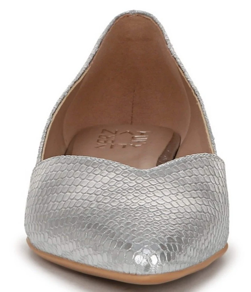 Naturalizer Havana Snake Embossed Metallic Pointed Toe Dress Flats