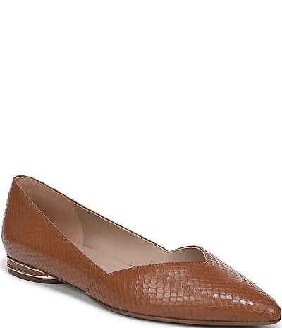 Naturalizer Havana Snake Embossed Leather Pointed Toe Dress Flats