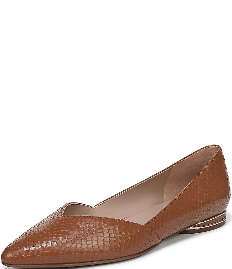 Naturalizer Havana Snake Embossed Leather Pointed Toe Dress Flats