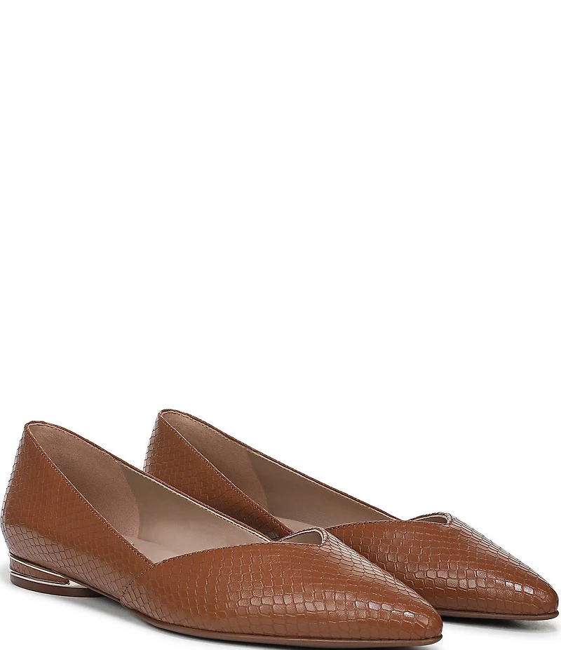 Naturalizer Havana Snake Embossed Leather Pointed Toe Dress Flats
