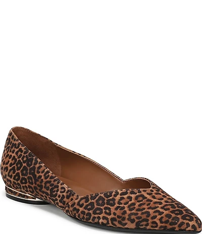 Naturalizer Havana Suede Leopard Print Pointed Toe Flats