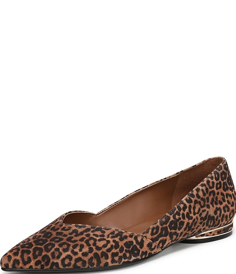 Naturalizer Havana Suede Leopard Print Pointed Toe Flats