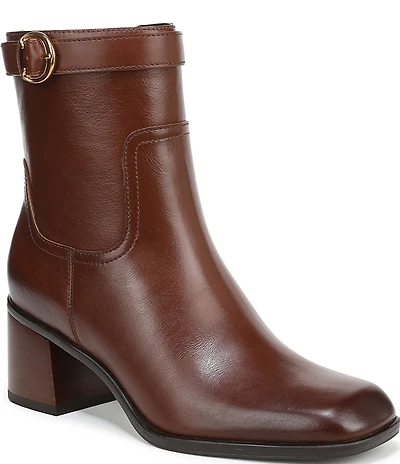 Naturalizer Icy Leather Buckle Hardware Strap Ankle Booties