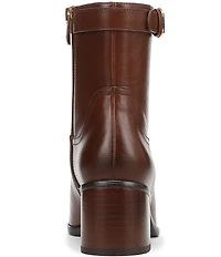 Naturalizer Icy Leather Buckle Hardware Strap Ankle Booties