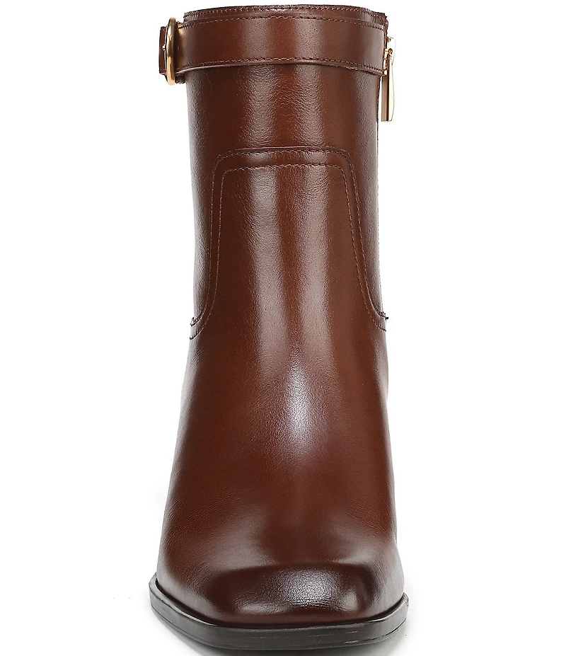 Naturalizer Icy Leather Buckle Hardware Strap Ankle Booties